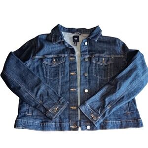 GAP Women's Classic Dark Wash Denim Jean Jacket Size XXL 2X Layering Capsule